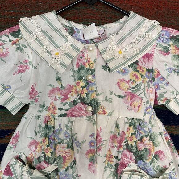 Vintage Sarah Kent Fancy Party Dress. Size 4T. USA. Polycotton. Pockets. 1980's. - Picture 2 of 16